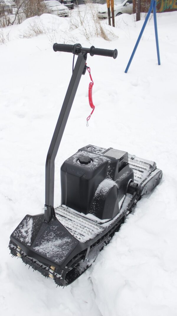 Мотосноуборд_мото сноуборд снайк_моторизованный сноуборд Snike_электро сноуборд_электрчиеский сноуборд_power snowboard_mattracks_power board_black daimond_7